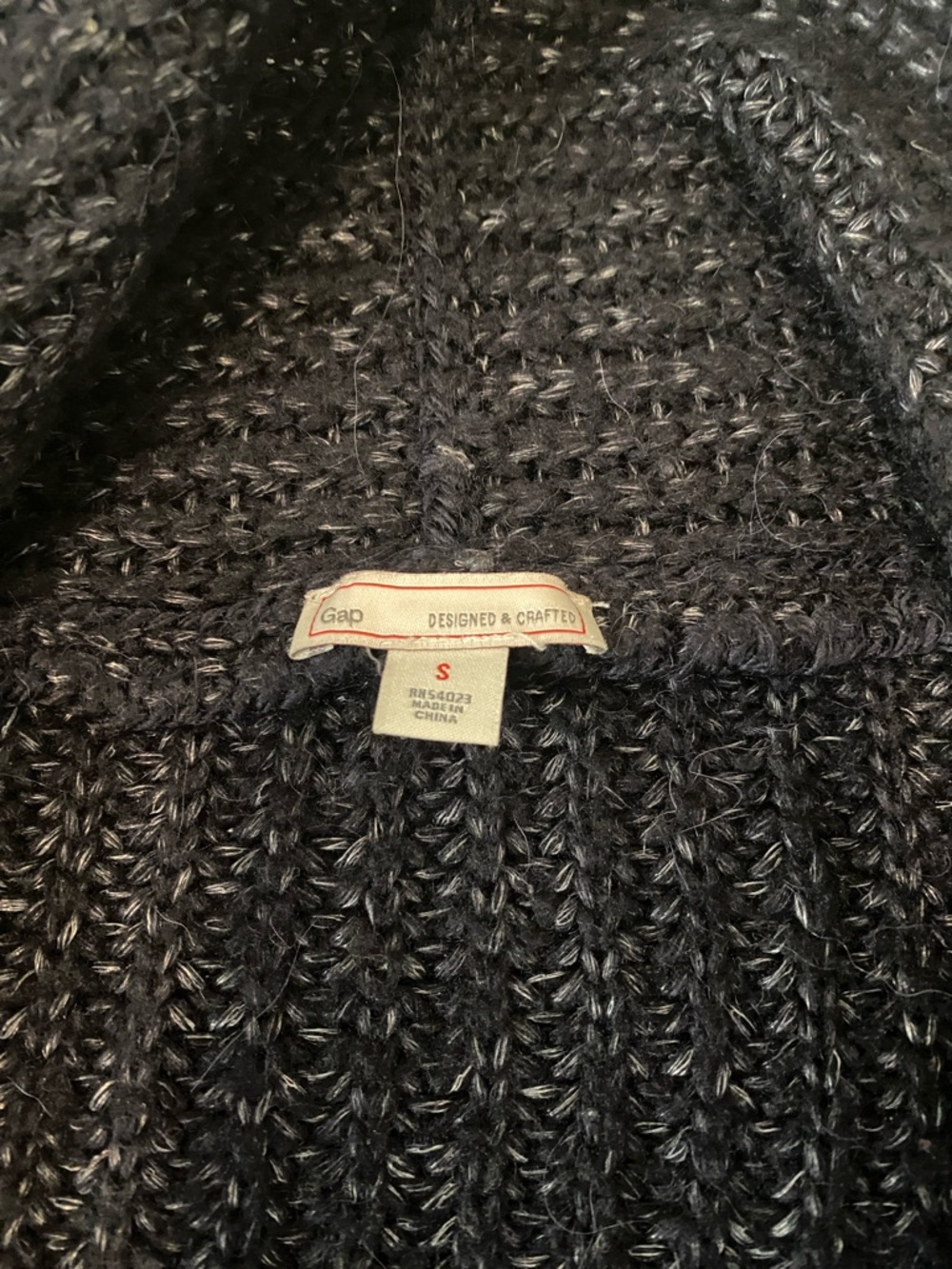 GAP Navy Open-Front Ribbed Cardigan - Picture 2 of 3